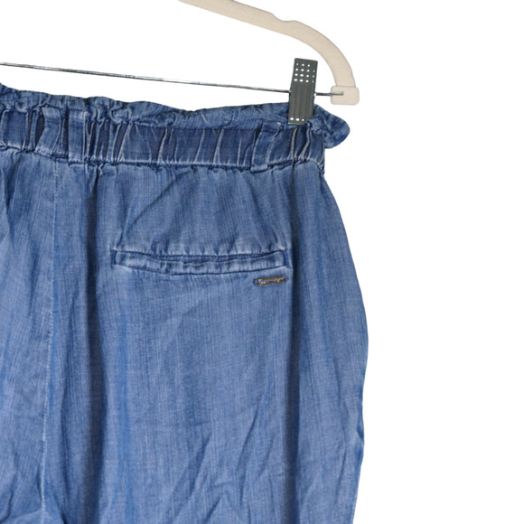 Calvin Klein Chambray Jogger Pants Womens Size 2 Blue High Rise Distressed - Picture 7 of 13